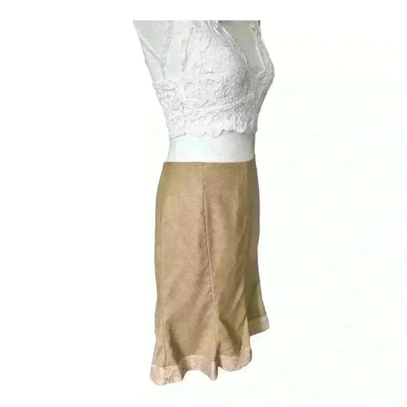 Rebecca Taylor Beige Fit & Flare knee Length Wool Blend Skirt Women’s 10 - Picture 5 of 8